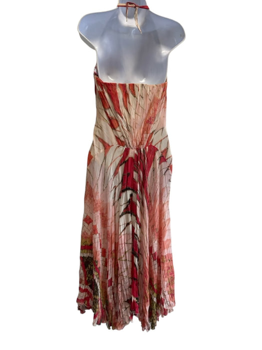 Roberto Cavalli Size M Pink, Orange, White Silk Sleeveless Corset Mini Dress Pink, Orange, White / M