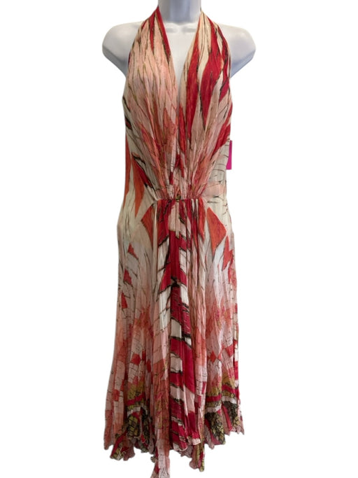 Roberto Cavalli Size M Pink, Orange, White Silk Sleeveless Corset Mini Dress Pink, Orange, White / M