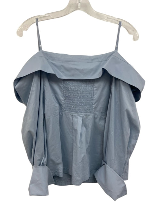 Jonathan Simkhai Size L Slate Blue Cotton & Polyester Long Sleeve Buttons Top Slate Blue / L