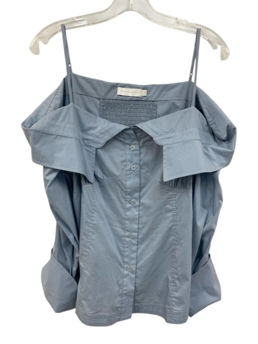 Jonathan Simkhai Size L Slate Blue Cotton & Polyester Long Sleeve Buttons Top Slate Blue / L
