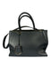 Fendi Black Saffiano Leather Pebbled 2 handles Gold Hardware Button Closure Bag Black / M