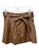 Christy Lynn Size 6 Brown PU leather Pleated Waist High Rise Shorts Brown / 6