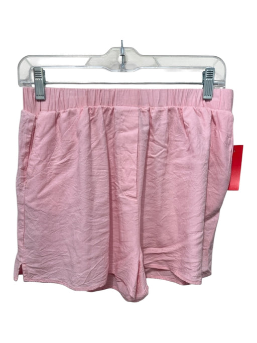Daily Drills Size M Ballet Pink Linen Blend Elastic Waist Logo High Rise Shorts Ballet Pink / M