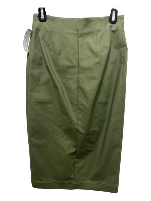 Veronica Beard Size 4 Olive Green Cotton & Elastane Zipper Detail Darted Skirt Olive Green / 4