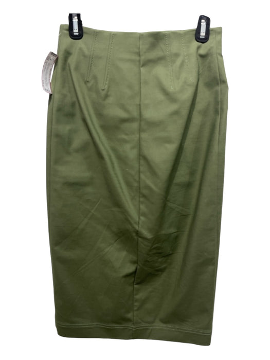 Veronica Beard Size 4 Olive Green Cotton & Elastane Zipper Detail Darted Skirt Olive Green / 4