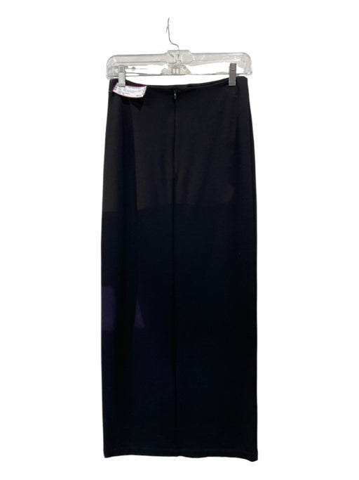 Sara Battaglia Size 40 Black Viscose & Polyamide Zip Back Stretch Maxi Skirt Black / 40