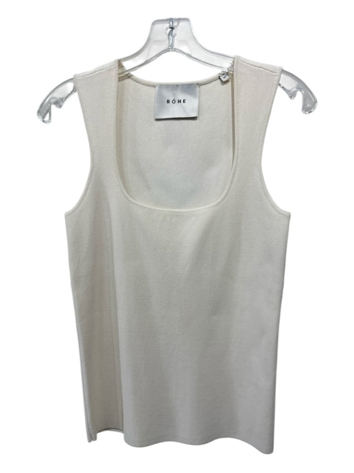 Rohe Size 38 Cream Viscose Blend Knit Scoop Neck Sleeveless Top Cream / 38