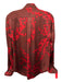 Equipment Femme Size S Brown & Red Silk Long Sleeve Floral Print Buttons Top Brown & Red / S