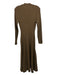 Brandon Maxwell Size S Brown Viscose Blend Long Sleeve Ribbed high neck Dress Brown / S