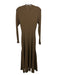 Brandon Maxwell Size S Brown Viscose Blend Long Sleeve Ribbed high neck Dress Brown / S