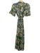 Trovata Birds of Paradis Size XS Blue, Green, White Cotton Half Sleeve Dress Blue, Green, White / XS