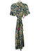 Trovata Birds of Paradis Size XS Blue, Green, White Cotton Half Sleeve Dress Blue, Green, White / XS