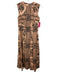 Lela Rose Size 4 Pink & Black Cotton Sleeveless Floral Back Zip Midi Dress Pink & Black / 4