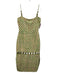 Alexis Size S Green, Pink, White Viscose Blend Sleeveless Tweed Midi Dress Green, Pink, White / S
