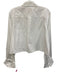 TWP Size S White Cotton Button Down Long Sleeve Crop Top White / S