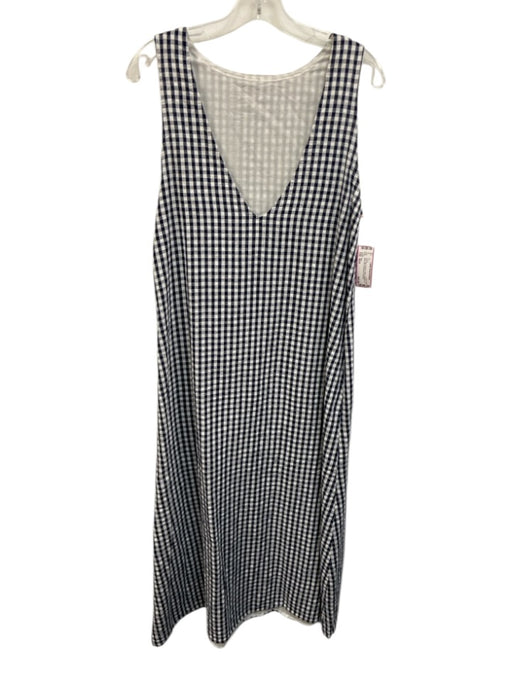 Puka Size XS/S Navy Blue & White Cotton Gingham U Back Midi Dress Navy Blue & White / XS/S