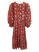 Daughters of India Size XS Red & White Cotton Botanical Maxi Dress Red & White / XS