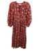 Daughters of India Size XS Red & White Cotton Botanical Maxi Dress Red & White / XS