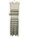 Veronica Beard Size S Cream, Green, Blue Viscose Blend Knit Stripe Maxi Dress Cream, Green, Blue / S