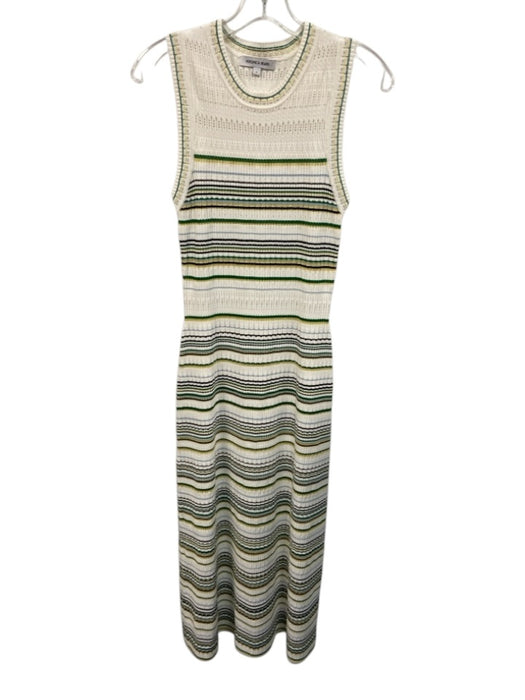 Veronica Beard Size S Cream, Green, Blue Viscose Blend Knit Stripe Maxi Dress Cream, Green, Blue / S