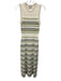 Veronica Beard Size S Cream, Green, Blue Viscose Blend Knit Stripe Maxi Dress Cream, Green, Blue / S