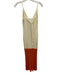 Partow Size M Cream, Yellow & Orange Viscose Blend Ribbed Knit Color Block Dress Cream, Yellow & Orange / M