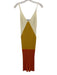 Partow Size M Cream, Yellow & Orange Viscose Blend Ribbed Knit Color Block Dress Cream, Yellow & Orange / M