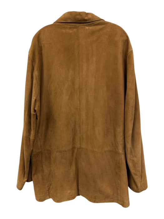 Golden Bear Size XL Brown Leather Solid Buttons Men's Jacket Brown / XL