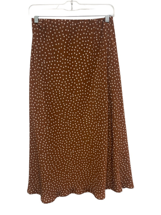 The Little Project Size S Brown & White Polyester Elastic Waistband A Line Skirt Brown & White / S