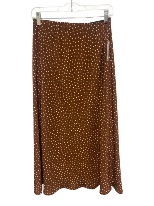 The Little Project Size S Brown & White Polyester Elastic Waistband A Line Skirt Brown & White / S