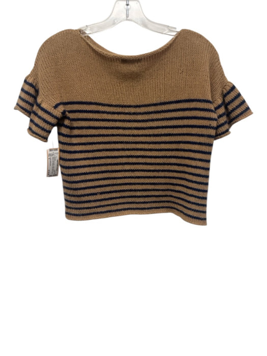 Louiza Babouryan Size S Brown & Navy Blue Cotton, Wool & Alpaca Knit Sweater Brown & Navy Blue / S