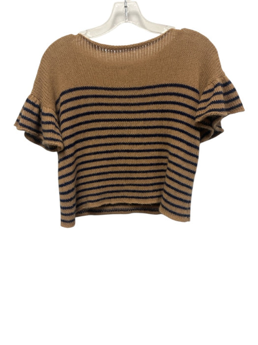 Louiza Babouryan Size S Brown & Navy Blue Cotton, Wool & Alpaca Knit Sweater Brown & Navy Blue / S