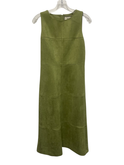 Tuckernuck Size S Green Polyester Blend Suede Feel Sleeveless Paneled Dress Green / S