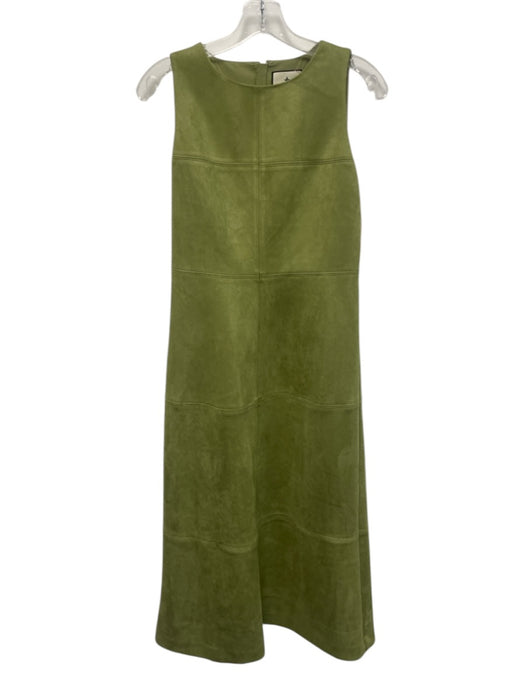 Tuckernuck Size S Green Polyester Blend Suede Feel Sleeveless Paneled Dress Green / S