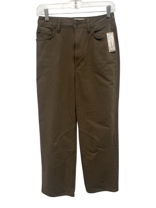 Rowan Size 26 Taupe Olive Cotton Blend High Rise Barrel Darts Jeans Taupe Olive / 26
