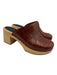 Swedish Hasbeens Shoe Size 39 Cognac Brown Leather Upper Croc Embossed Mules Cognac Brown / 39