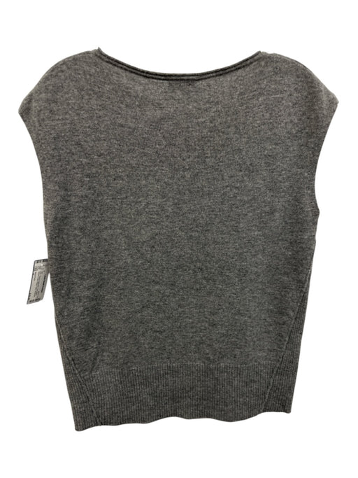 Akris Punto Size 4 Gray Wool & Cashmere Cap Sleeve Ribbed Detail Top Gray / 4