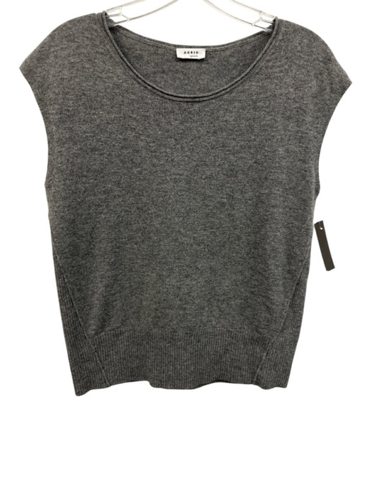 Akris Punto Size 4 Gray Wool & Cashmere Cap Sleeve Ribbed Detail Top Gray / 4