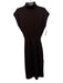 Ramy Brook Size S Dark Brown Wool Cap Sleeve Turtle Neck Ribbed Waist Midi Dress Dark Brown / S