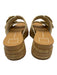 Dolce Vita Shoe Size 8.5 Cream & Brown Leather Two Strap Stitch Design Sandals Cream & Brown / 8.5