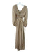 Indah Size S Beige Lycocell Long Sleeve smocked Cut Outs Maxi Dress Beige / S