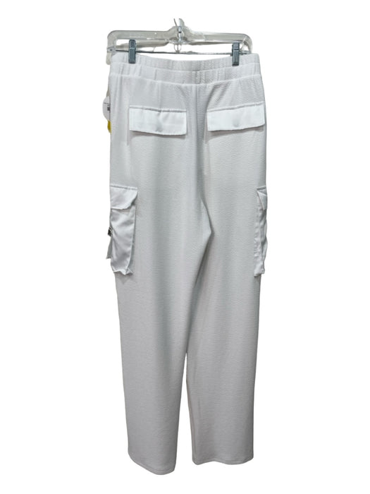 Beach Riot Size M White Polyester Blend Elastic Drawstring Textured Cargo Pants White / M