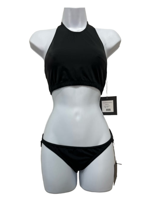 Norma kamali Size M/S Black Nylon Blend Halter Open Back 2 Piece Swimsuit Black / M/S