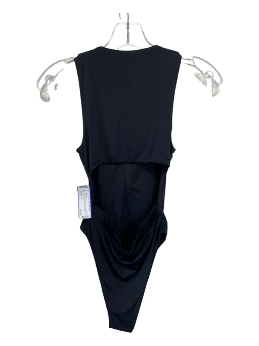 Myra Swim Size S Black Nylon Blend Sleeveless Zip Up high neck Swimsuit Black / S