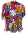 Johnny Was Size XS Pink & Multi Viscose Short Sleeve Floral Split Neck Top Pink & Multi / XS