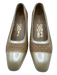 Salvatore Ferragamo Shoe Size 8 Beige & Gold Patent Leather Block Heel Pumps Beige & Gold / 8