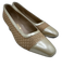 Salvatore Ferragamo Shoe Size 8 Beige & Gold Patent Leather Block Heel Pumps Beige & Gold / 8