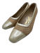Salvatore Ferragamo Shoe Size 8 Beige & Gold Patent Leather Block Heel Pumps Beige & Gold / 8