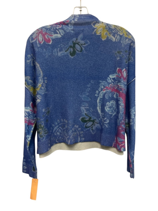 Pilcro Size XS Blue & Multi Cashmere Floral Paisley High Neck Pullover Sweater Blue & Multi / XS