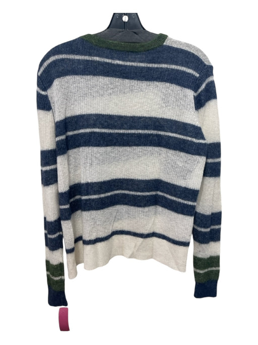 Autumn Cashmere Size S Gray Blue Green Cashmere Striped Knit Long Sleeve Sweater Gray Blue Green / S